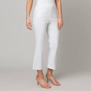 NEW PINE stretch flare crop pants in white